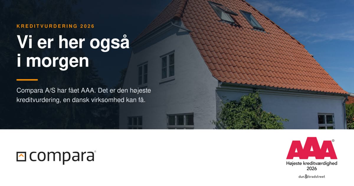 Compara A/S har fået AAA, den højeste kreditvurdering en dansk virksomhed kan få